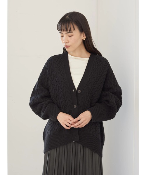 AMERICAN HOLIC(アメリカンホリック)の「ケーブルドルマンニットカーディガン *●(カーディガン/ボレロ・レディース・ブラック/アイボリー/モカ/マスタード・MEDIUM/LARGE)」の14枚目の写真