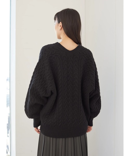 AMERICAN HOLIC(アメリカンホリック)の「ケーブルドルマンニットカーディガン *●(カーディガン/ボレロ・レディース・ブラック/アイボリー/モカ/マスタード・MEDIUM/LARGE)」の16枚目の写真