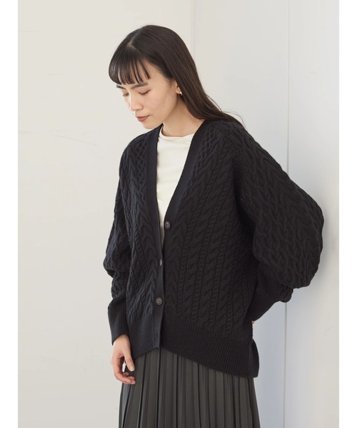 AMERICAN HOLIC(アメリカンホリック)の「ケーブルドルマンニットカーディガン *●(カーディガン/ボレロ・レディース・ブラック/アイボリー/モカ/マスタード・MEDIUM/LARGE)」の15枚目の写真