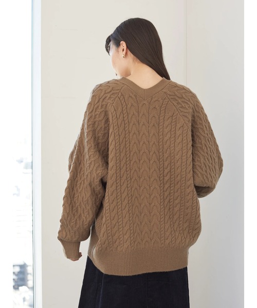 AMERICAN HOLIC(アメリカンホリック)の「ケーブルドルマンニットカーディガン *●(カーディガン/ボレロ・レディース・ブラック/アイボリー/モカ/マスタード・MEDIUM/LARGE)」の22枚目の写真