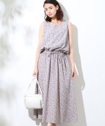 ブランド古着 Vis ビス レディース のワンピース パープル 紫色系 花柄 ボタニカル柄 古着通販 Zozoused