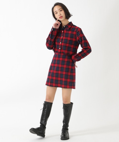 ALAND（エーランド）の「curetty／チェックショートシャツ　2924156（シャツ/ブラウス・レディース・ネイビー/レッド/イエロー/グリーン・SMALL）」の7枚目の写真