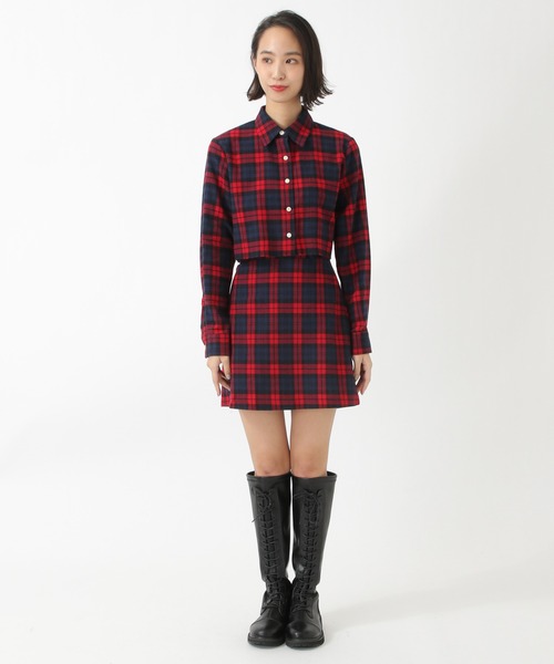 ALAND（エーランド）の「curetty／チェックショートシャツ　2924156（シャツ/ブラウス・レディース・ネイビー/レッド/イエロー/グリーン・SMALL）」の8枚目の写真