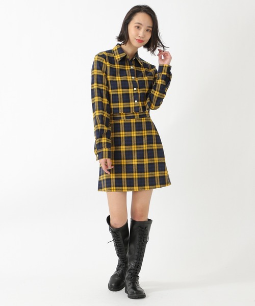 ALAND（エーランド）の「curetty／チェックショートシャツ　2924156（シャツ/ブラウス・レディース・ネイビー/レッド/イエロー/グリーン・SMALL）」の9枚目の写真