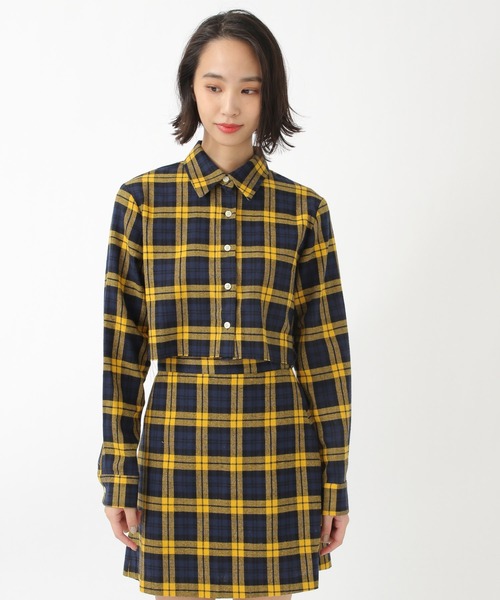 ALAND（エーランド）の「curetty／チェックショートシャツ　2924156（シャツ/ブラウス・レディース・ネイビー/レッド/イエロー/グリーン・SMALL）」の11枚目の写真