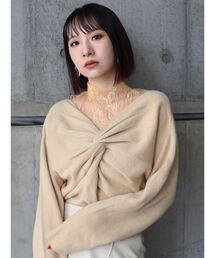 MURUA | フロントツイストドッキングトップス(ニット/セーター)