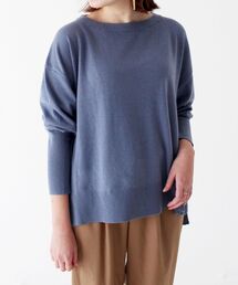 le.coeur blanc | カシミヤ混ボートネックポンチョシルエットニット(ニット/セーター)