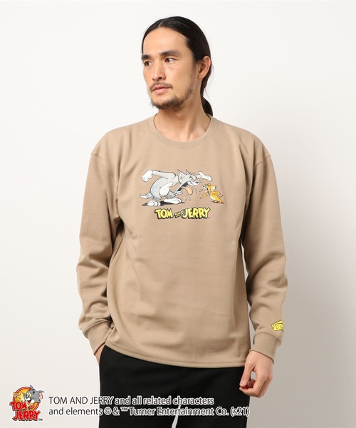 OUTDOOR PRODUCTS APPAREL(アウトドアプロダクツアパレル)の「【トムとジェリー】 ポンチTトレーナー ロンT 袖プリント バックプリント ユニセックス(Tシャツ/カットソー・メンズ・その他1/その他2/その他3/その他4・MEDIUM/LARGE)」の2枚目の写真