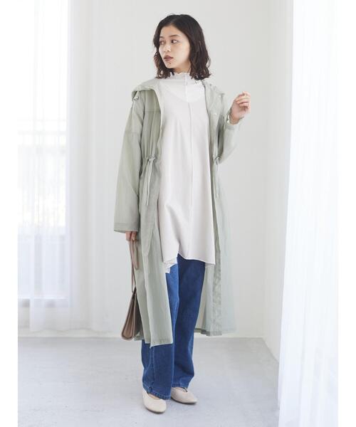 Green　Parks（グリーンパークス）の「軽量ロングマンパ＊（マウンテンパーカー・レディース・オフホワイト/ライトカーキ・FREE）」の19枚目の写真