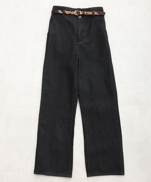one after another NICE CLAUP（ワンアフターアナザーナイスクラップ）の「極みワイドデニムパンツ（デニムパンツ・レディース・ブラック/ネイビー/ブルー/アイボリー・SMALL/MEDIUM）」の7枚目の写真