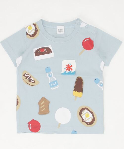 CHEEK ROOM（チークルーム）の「CHEEK ROOM/チークルーム お祭りＴシャツ（Tシャツ/カットソー・キッズ・ベージュ/ピンク/サックスブルー・80ｃｍ/90cm/95cm/100cm/110cm/120cm）」の2枚目の写真