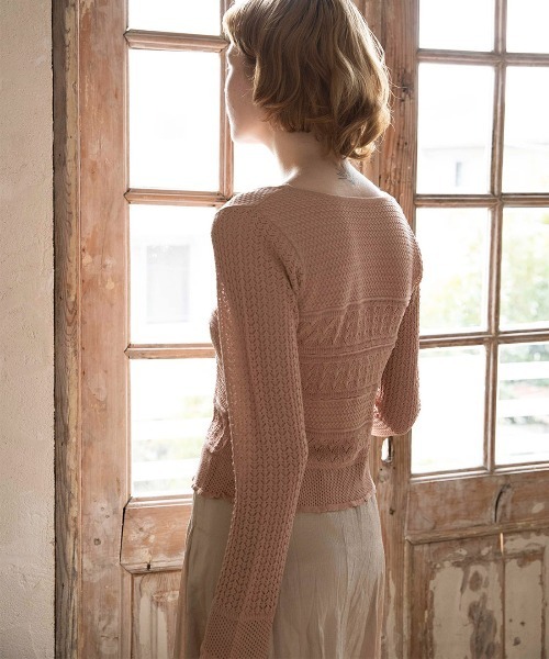 mangata（モンガータ）の「Lace knit tops（ニット/セーター・レディース・ピンク/アイボリー・FREE）」の17枚目の写真