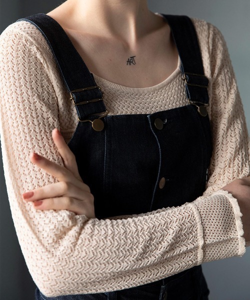 mangata（モンガータ）の「Lace knit tops（ニット/セーター・レディース・ピンク/アイボリー・FREE）」の14枚目の写真