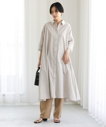 koe | ７分袖フレアシャツワンピース*(ワンピース)