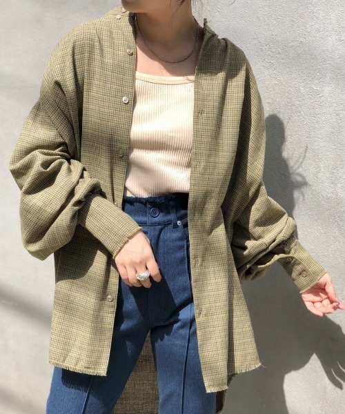 Kastane（カスタネ）の「【Thank Mat'l.】リサイクルヤーンギャザーボリュームシャツ（シャツ/ブラウス・レディース・ベージュ/グリーン/アイボリー・FREE）」の22枚目の写真