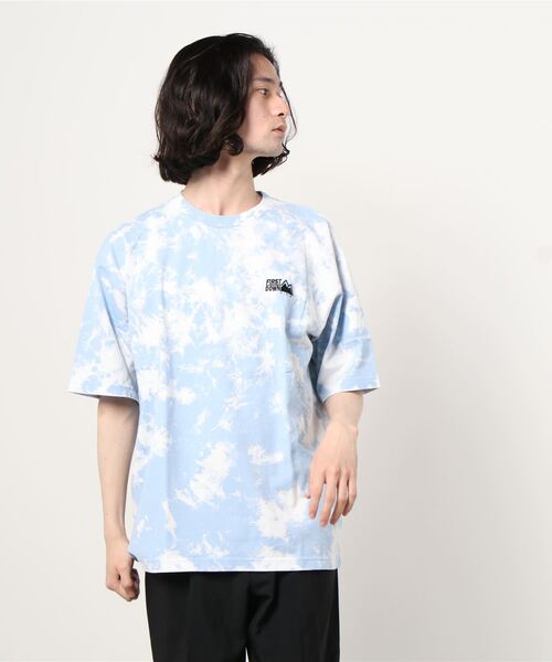 FIRST DOWN（ファーストダウン）の「【FIRST DOWN USA】ファーストダウン USA タイダイ柄 ワンポイントTシャツ（Tシャツ/カットソー・メンズ・ブラック/サックスブルー/ミント・XL/M/L）」の5枚目の写真