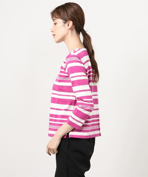 nougatine(ヌガティーヌ)の「【nougatine】ボートネック8分袖プルオーバー(スウェット・レディース・ブラック/ネイビー/ピンク・FREE)」の4枚目の写真