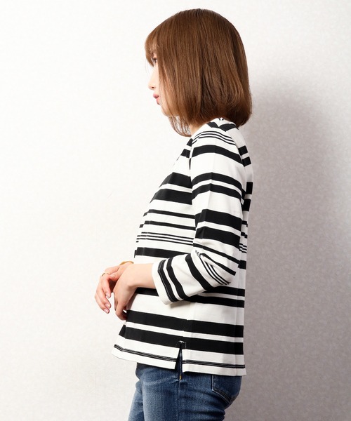 nougatine(ヌガティーヌ)の「【nougatine】ボートネック8分袖プルオーバー(スウェット・レディース・ブラック/ネイビー/ピンク・FREE)」の16枚目の写真