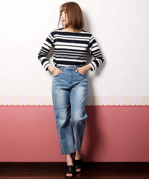 nougatine(ヌガティーヌ)の「【nougatine】ボートネック8分袖プルオーバー(スウェット・レディース・ブラック/ネイビー/ピンク・FREE)」の11枚目の写真