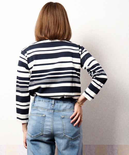 nougatine(ヌガティーヌ)の「【nougatine】ボートネック8分袖プルオーバー(スウェット・レディース・ブラック/ネイビー/ピンク・FREE)」の10枚目の写真