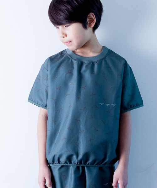 瞬足（シュンソク）の「瞬足/キッズ/withウォーターTee/SSA3040（Tシャツ/カットソー・キッズ・チャコール/ブルー/ベージュ/カーキ/ピンク・S/XL/L/M）」の4枚目の写真