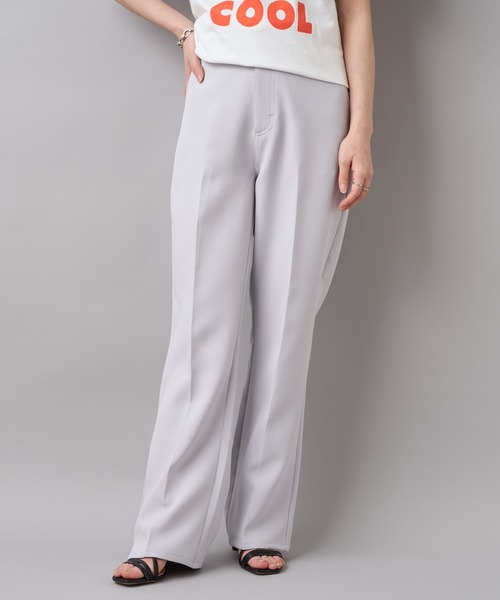 CIAOPANIC（チャオパニック）の「カラーセンタープレススラックスパンツ（スラックス・レディース・ライトグレー/ピンク/グリーン/ブラック・FREE）」の6枚目の写真