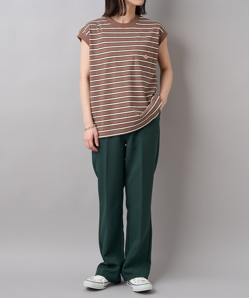 CIAOPANIC（チャオパニック）の「カラーセンタープレススラックスパンツ（スラックス・レディース・ライトグレー/ピンク/グリーン/ブラック・FREE）」の9枚目の写真