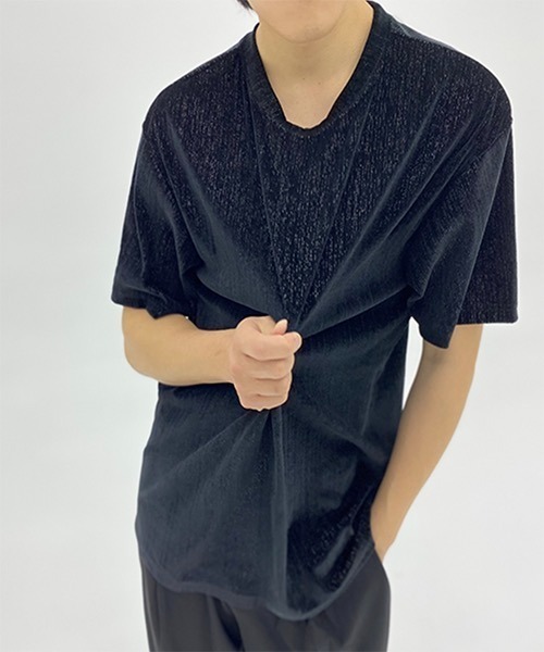 WESTBOY(ウエストボーイ)の「【WB ORIGINALS】Drop Shoulder T-shirt in Corduroy Fabric WO21S401TP(Tシャツ/カットソー・メンズ・ブラック/ブラウン/グレー/ブルー・S/M/L)」の4枚目の写真