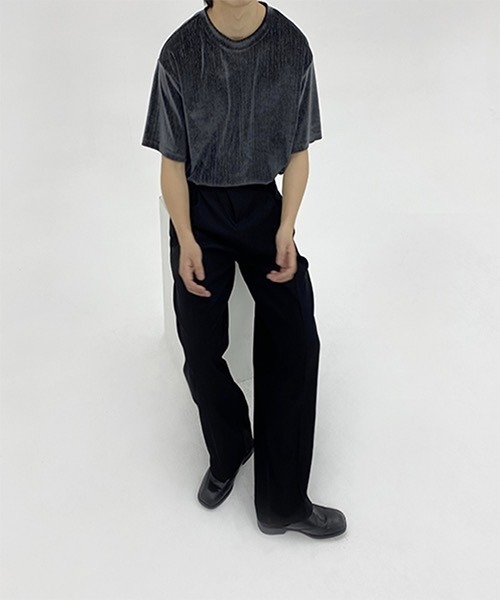 WESTBOY(ウエストボーイ)の「【WB ORIGINALS】Drop Shoulder T-shirt in Corduroy Fabric WO21S401TP(Tシャツ/カットソー・メンズ・ブラック/ブラウン/グレー/ブルー・S/M/L)」の7枚目の写真