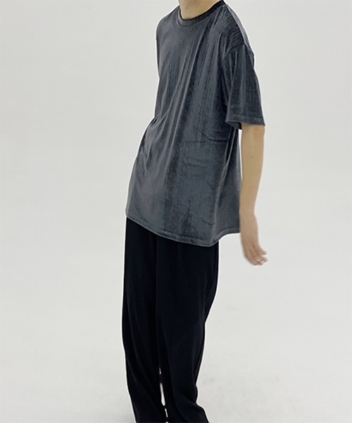 WESTBOY(ウエストボーイ)の「【WB ORIGINALS】Drop Shoulder T-shirt in Corduroy Fabric WO21S401TP(Tシャツ/カットソー・メンズ・ブラック/ブラウン/グレー/ブルー・S/M/L)」の8枚目の写真