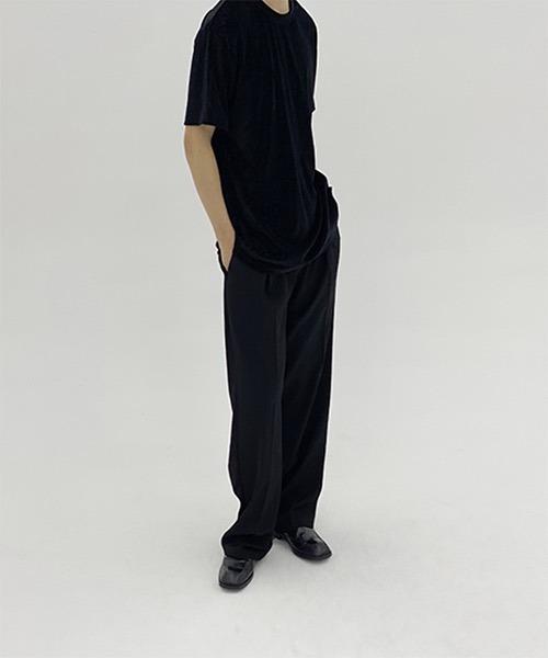 WESTBOY(ウエストボーイ)の「【WB ORIGINALS】Drop Shoulder T-shirt in Corduroy Fabric WO21S401TP(Tシャツ/カットソー・メンズ・ブラック/ブラウン/グレー/ブルー・S/M/L)」の9枚目の写真
