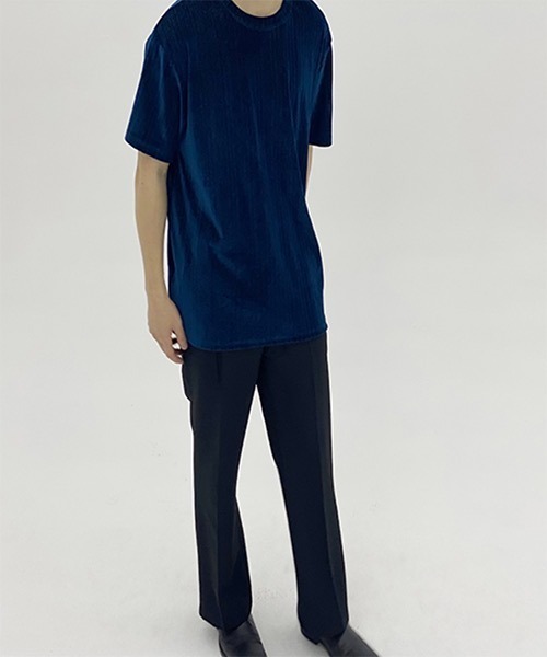 WESTBOY(ウエストボーイ)の「【WB ORIGINALS】Drop Shoulder T-shirt in Corduroy Fabric WO21S401TP(Tシャツ/カットソー・メンズ・ブラック/ブラウン/グレー/ブルー・S/M/L)」の12枚目の写真