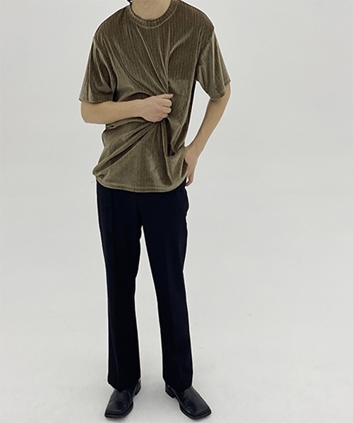 WESTBOY(ウエストボーイ)の「【WB ORIGINALS】Drop Shoulder T-shirt in Corduroy Fabric WO21S401TP(Tシャツ/カットソー・メンズ・ブラック/ブラウン/グレー/ブルー・S/M/L)」の13枚目の写真