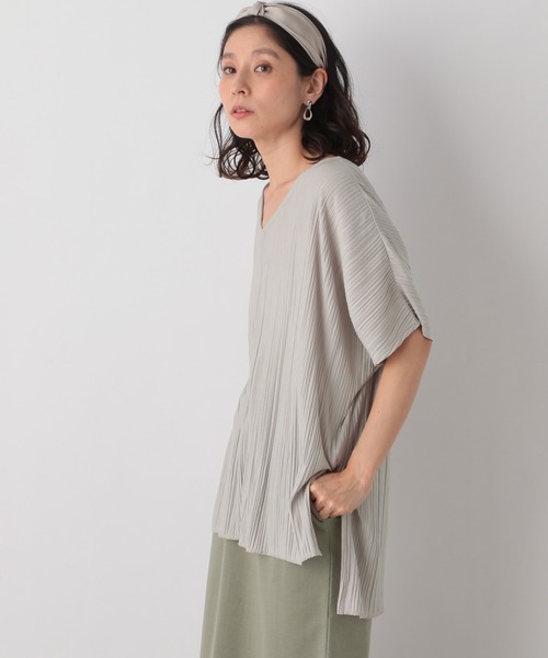 美品 パーバーズ レイヤード プルオーバー チュニック プリーツ フリーサイズ LEPSIM（レプシィム）の「プリーツチュニックプルオーバー 939357（T