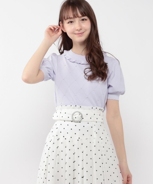 LODISPOTTO(ロディスポット)の「Parlyパフニット(ニット/セーター・レディース・ピンク/アイボリー/ラベンダー・MEDIUM)」の3枚目の写真