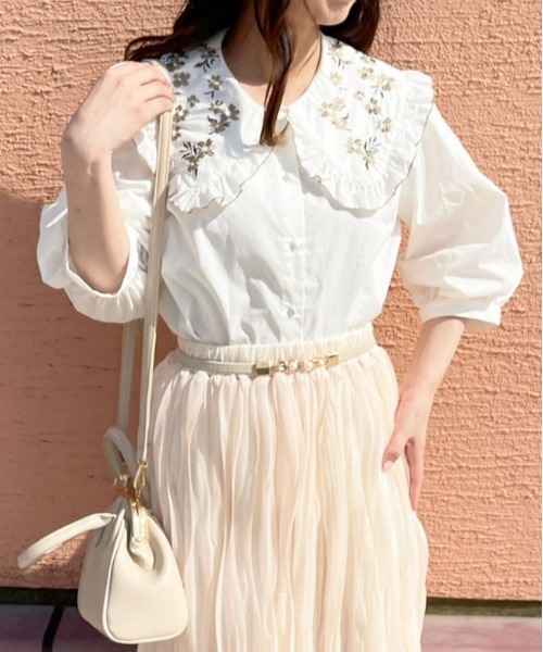 apres jour（アプレジュール）の「刺繍フリルブラウス【ZOZOTOWN限定アイテム】（シャツ/ブラウス・レディース・オフホワイト/ピンクベージュ/モカ・フリー/X-LARGE）」の20枚目の写真