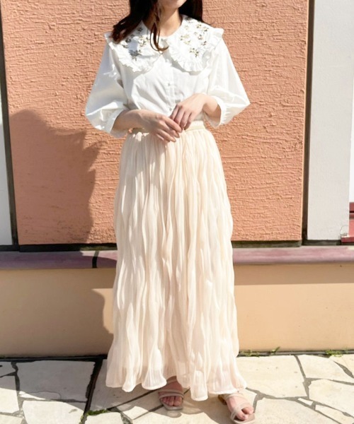 apres jour（アプレジュール）の「刺繍フリルブラウス【ZOZOTOWN限定アイテム】（シャツ/ブラウス・レディース・オフホワイト/ピンクベージュ/モカ・フリー/X-LARGE）」の16枚目の写真