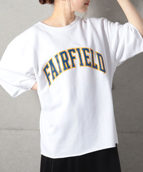 GLOSTER（グロスター）の「カレッジプリント裏毛ショートスリーブTEE（Tシャツ/カットソー・メンズ・ホワイト/オフホワイト/ブラック・FREE）」の2枚目の写真