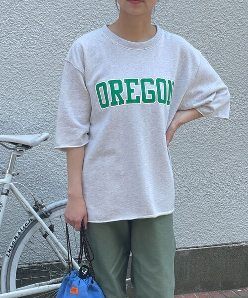 GLOSTER（グロスター）の「カレッジプリント裏毛ショートスリーブTEE（Tシャツ/カットソー・メンズ・ホワイト/オフホワイト/ブラック・FREE）」の4枚目の写真