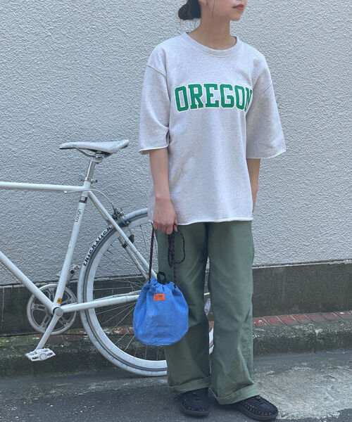 GLOSTER（グロスター）の「カレッジプリント裏毛ショートスリーブTEE（Tシャツ/カットソー・メンズ・ホワイト/オフホワイト/ブラック・FREE）」の9枚目の写真