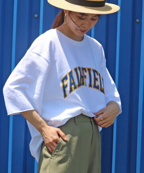 GLOSTER（グロスター）の「カレッジプリント裏毛ショートスリーブTEE（Tシャツ/カットソー・メンズ・ホワイト/オフホワイト/ブラック・FREE）」の14枚目の写真