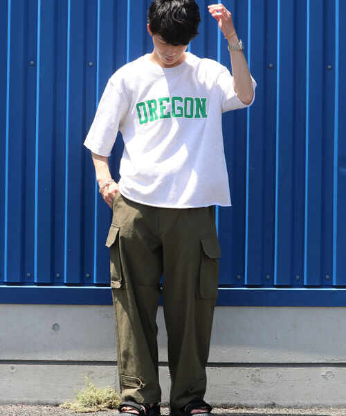 GLOSTER（グロスター）の「カレッジプリント裏毛ショートスリーブTEE（Tシャツ/カットソー・メンズ・ホワイト/オフホワイト/ブラック・FREE）」の12枚目の写真