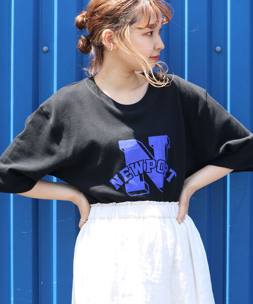GLOSTER（グロスター）の「カレッジプリント裏毛ショートスリーブTEE（Tシャツ/カットソー・メンズ・ホワイト/オフホワイト/ブラック・FREE）」の7枚目の写真