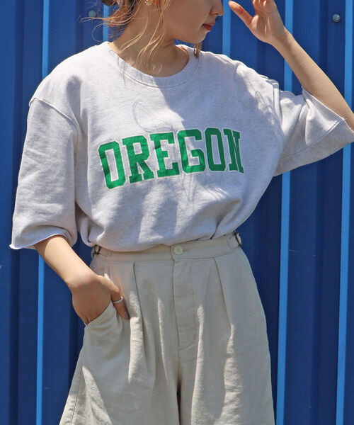 GLOSTER（グロスター）の「カレッジプリント裏毛ショートスリーブTEE（Tシャツ/カットソー・メンズ・ホワイト/オフホワイト/ブラック・FREE）」の20枚目の写真