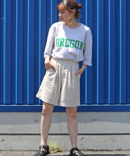 GLOSTER（グロスター）の「カレッジプリント裏毛ショートスリーブTEE（Tシャツ/カットソー・メンズ・ホワイト/オフホワイト/ブラック・FREE）」の18枚目の写真