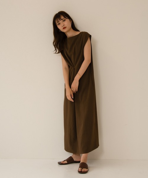 I_am（アイアム）の「V neck arrange stripe ops（ワンピース