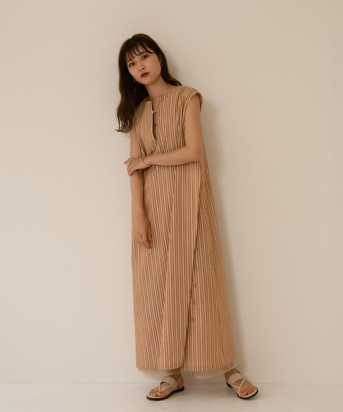 I_am(アイアム)の「V neck arrange stripe ops(ワンピース I_am(アイアム)の「V neck arrange stripe ops(ワンピース