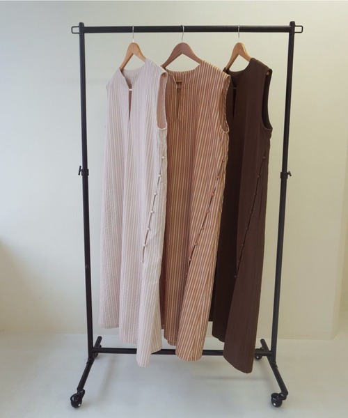 I_am（アイアム）の「V neck arrange stripe ops（ワンピース・レディース・ブラウン/オレンジ/ベージュ系・FREE）」の22枚目の写真