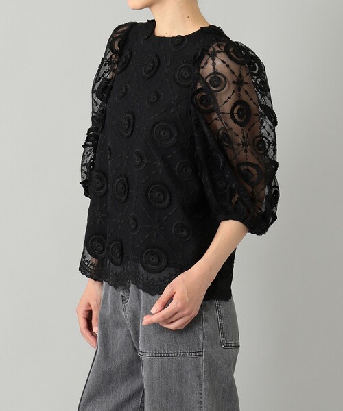 セール】チュール刺繍トップ（シャツ/ブラウス）｜Diagram