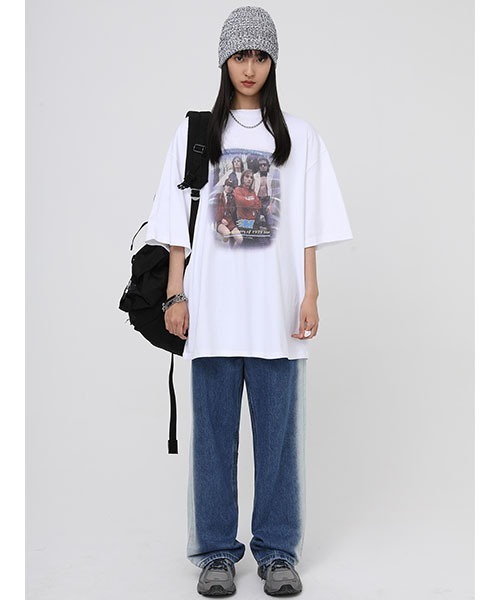 MASONPRINCE(メイソンプリンス)の「【MASONPRINCE】Vintage processing orchestra tour printing t-shirt DT3055(Tシャツ/カットソー・メンズ・ホワイト/ブラック/グリーン・S/M/L)」の4枚目の写真